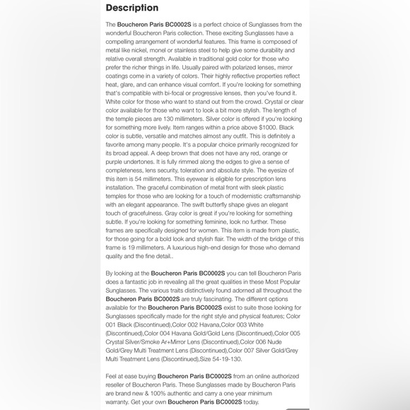 🏆Boucheron Paris BC0002S ❤️Gorgeous 🏆‼️100% Authentic ‼️ - Picture 15 of 16